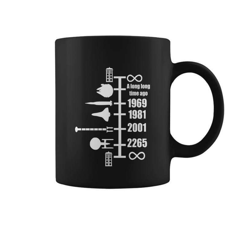 Spaceship Timeline Funny Sci Fi Star Retro Wars Trek Joke Cool Tshirt Coffee Mug