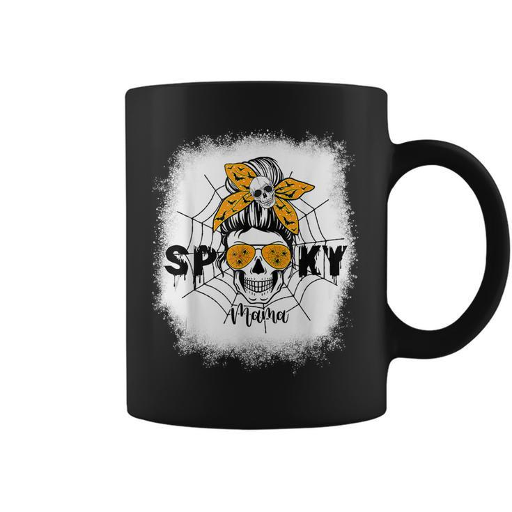 Spooky Mama Halloween Skull Messy Bun Witch Mom  V2 Coffee Mug