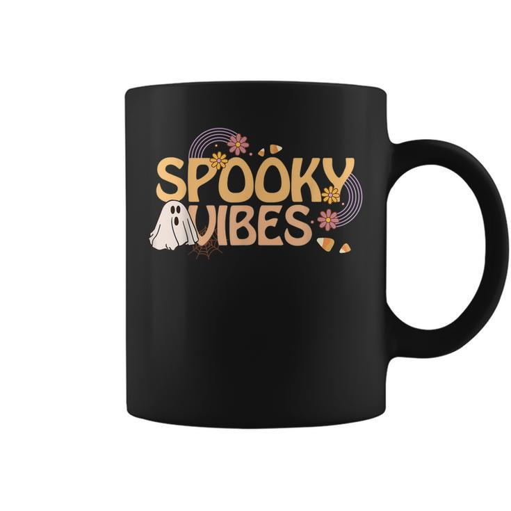 Spooky Vibes Cute Retro Pattern Halloween Costume   Coffee Mug