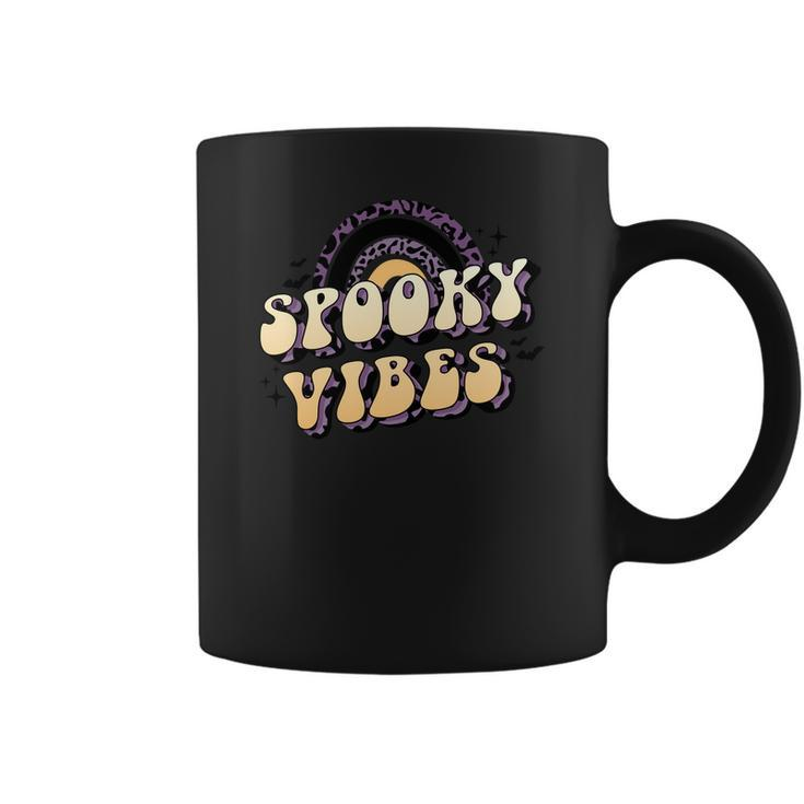 Spooky Vibes Leopard Rainbow Funny Halloween Coffee Mug