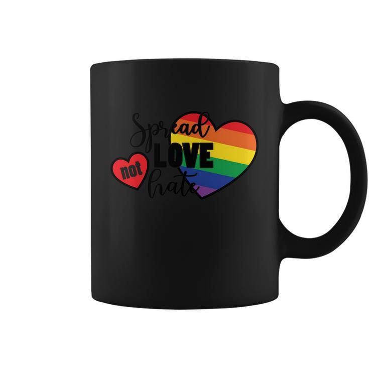 Spread Love Not Hate Lgbt Gay Pride Lesbian Bisexual Ally Quote Coffee Mug