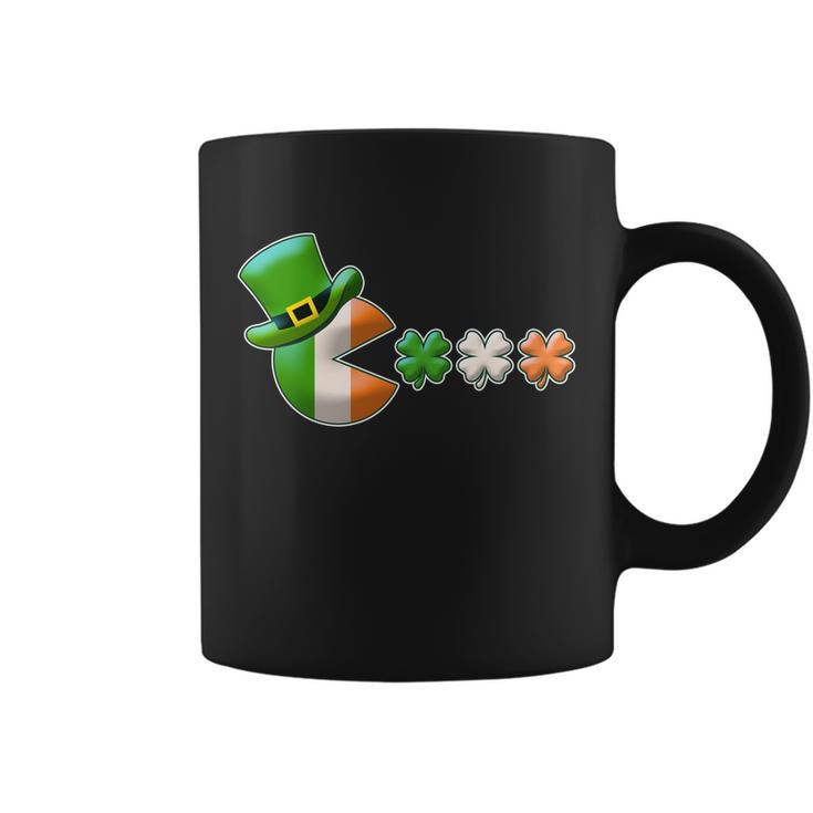 St Patricks Day Irish Flag Pac Man Shamrocks Coffee Mug
