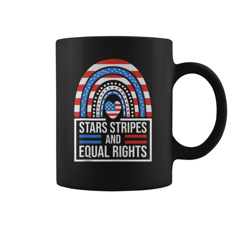 Stars Stripes &Amp Equal Rights Rainbow American Flag Feminist Coffee Mug
