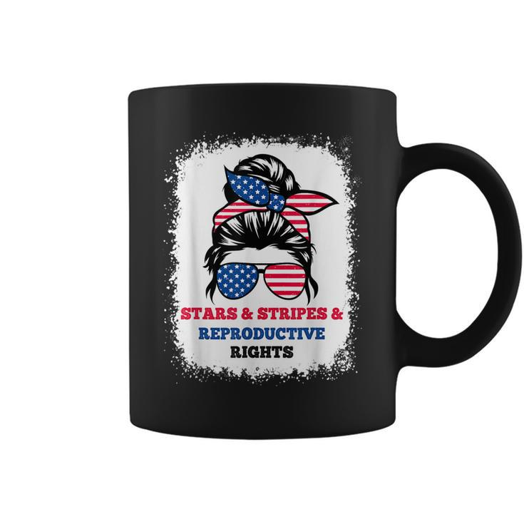 Stars Stripes Reproductive Rights Messy Bun 4Th Of July  V3 Coffee Mug