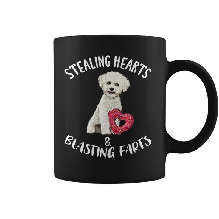 Stealing Hearts Blasting Farts Bichons Frise Valentines Day Coffee Mug