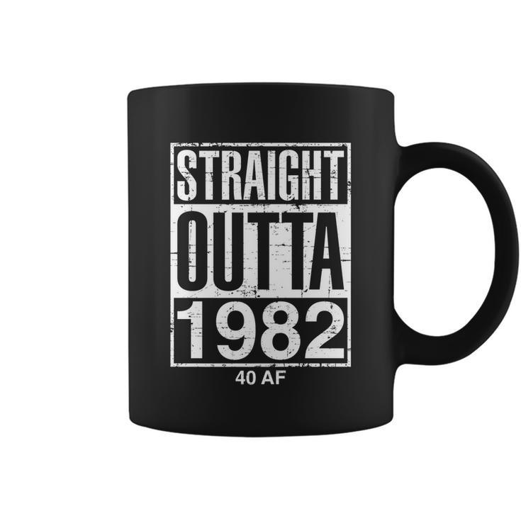 Straight Outta 1982 40 Af Funny Retro 40Th Birthday Gag Gift Tshirt Coffee Mug