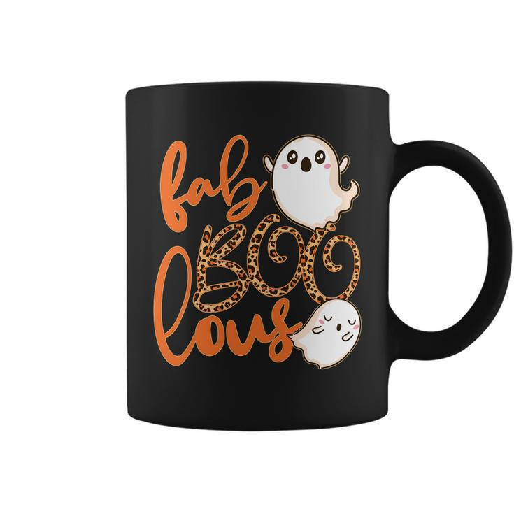Stylish Leopard Halloween Fab-Boo-Lous Ghost Tshirt Coffee Mug