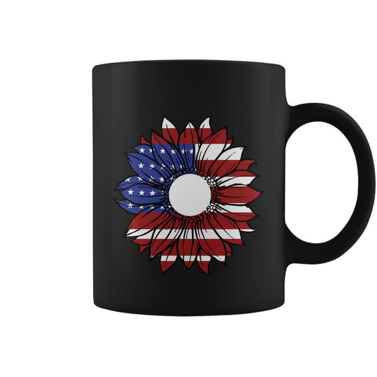 Sunflower American Flag 4Th Of July Independence Day Patriotic Coffee Mug