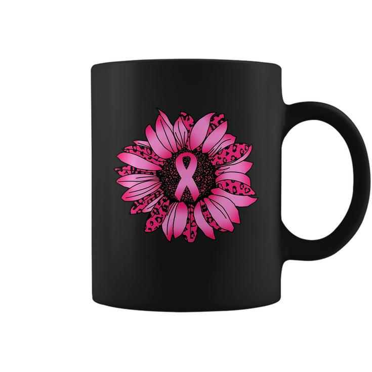 Sunflower Pink Ribbon Breast Cancer Awareness Tshirt Coffee Mug