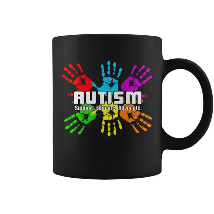 Support Educate Advocate Autism Handprint Tshirt Coffee Mug