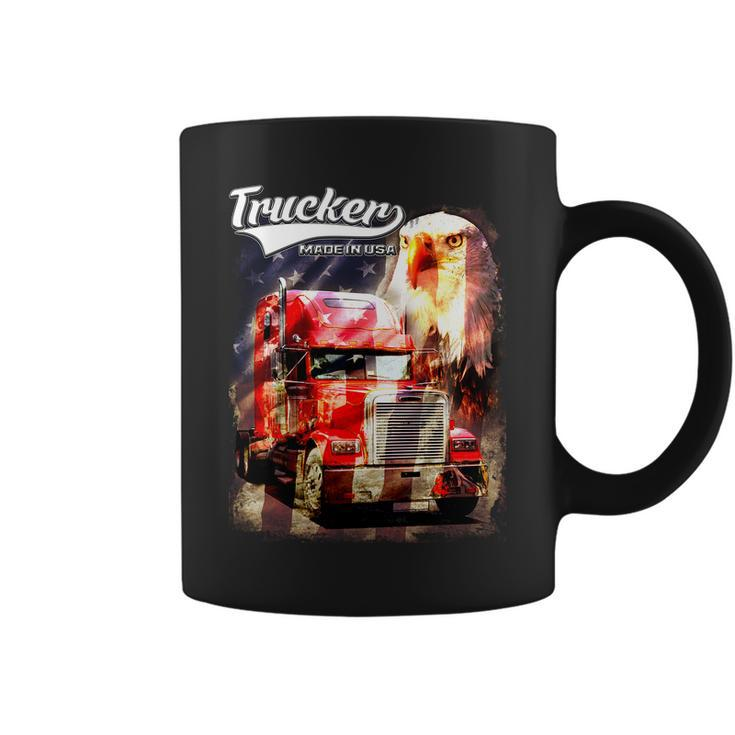 Support Trucker Made In Usa Eagle Flag Coffee Mug