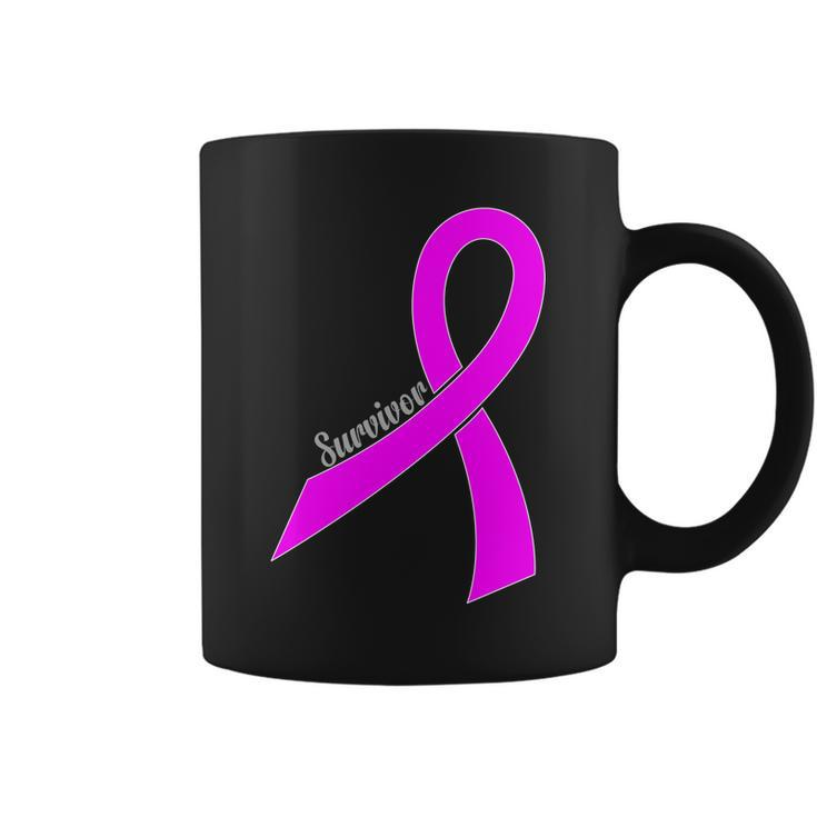 Survivor Breast Cancer Ribbon Tshirt Coffee Mug
