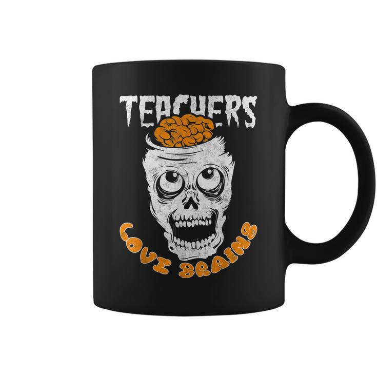 Teacher Loves Brain Halloween Student Trick Or Treat  Coffee Mug