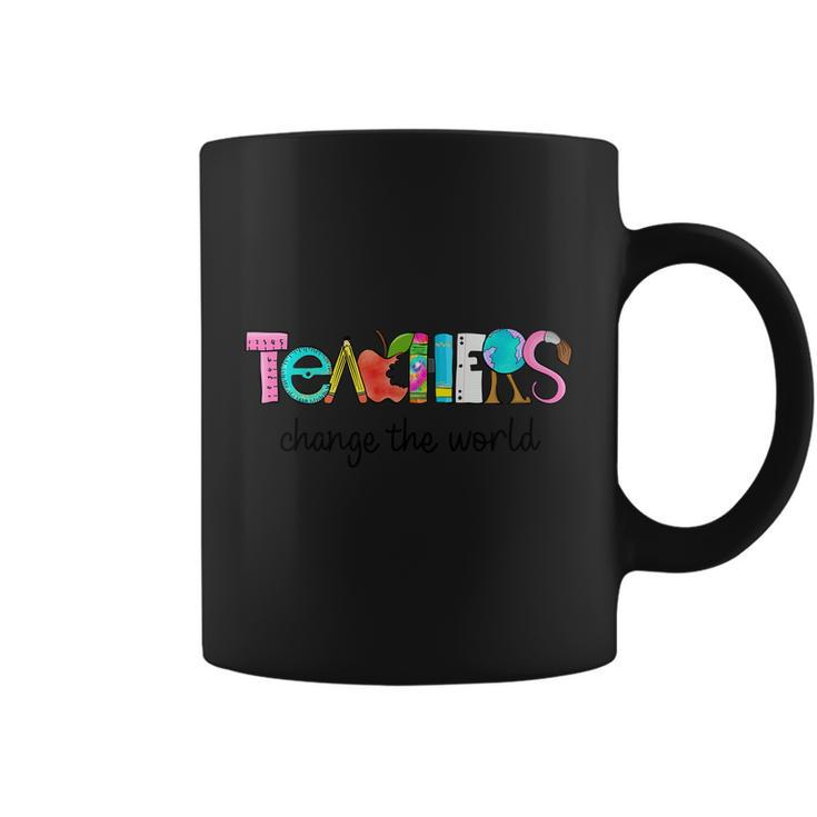 Teachers Change The World Graphic Plus Size Shirt For Teacher Coffee Mug