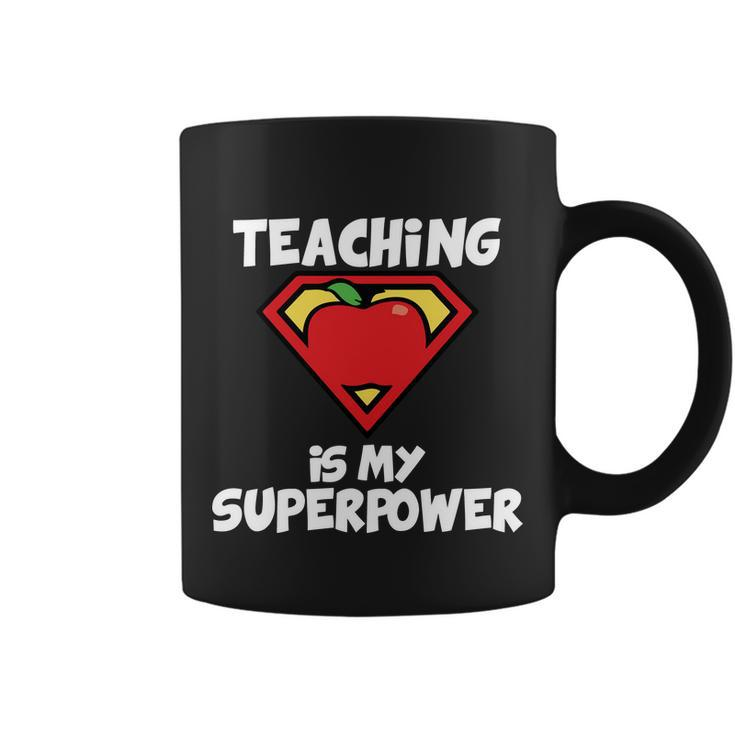 Teaching Is My Superpower Apple Crest Coffee Mug