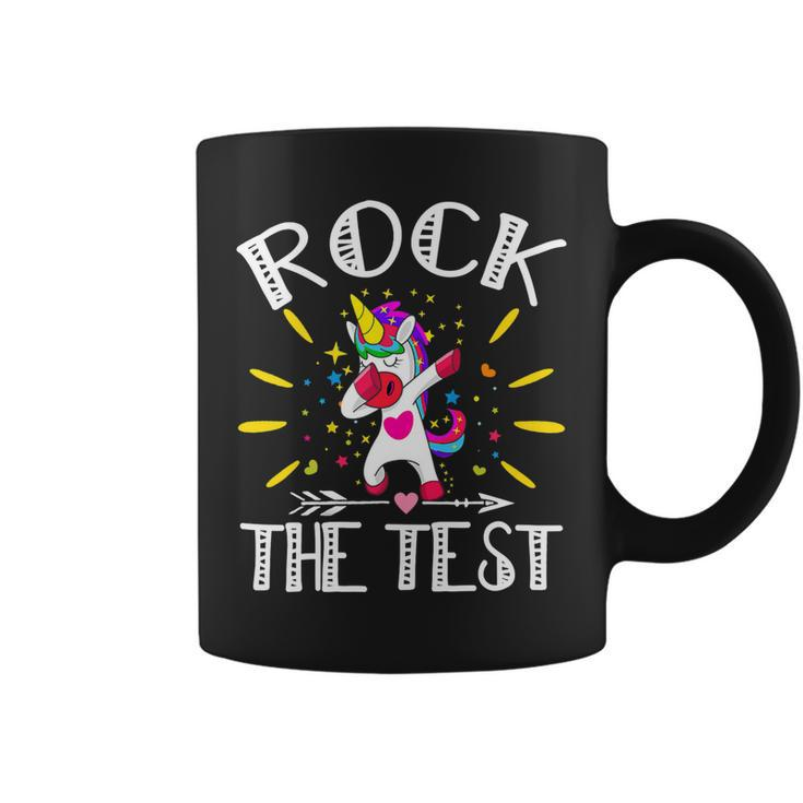 Test Day Rock The Test Teacher Testing Day Unicorn Teacher Coffee Mug