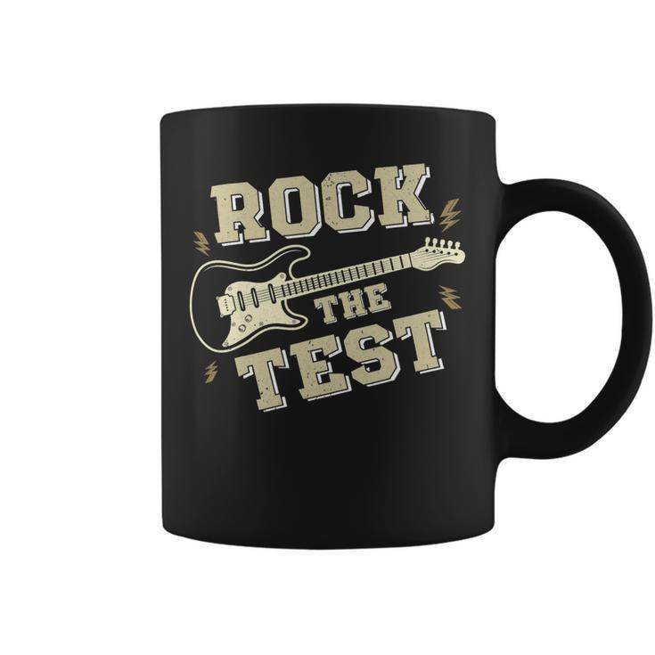 Test Day Teacher Rock The Test Guitar Teacher Testing Day Coffee Mug
