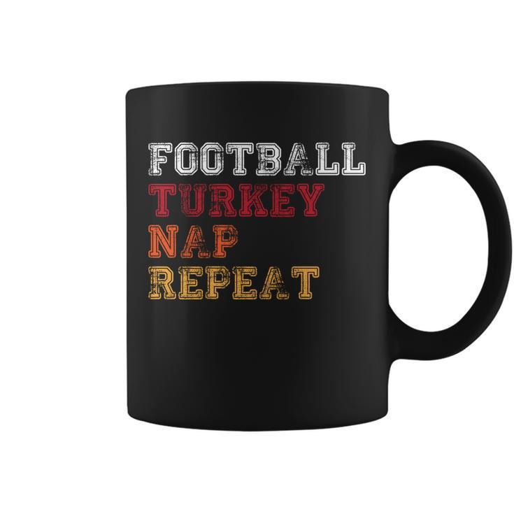 Thanksgiving Schedule Football Turkey Nap Repeat Coffee Mug