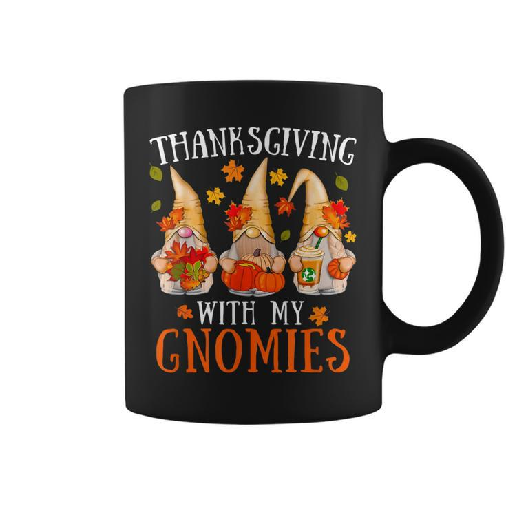 Thanksgiving With My Gnomies For Women Funny Gnomies Lover  Coffee Mug