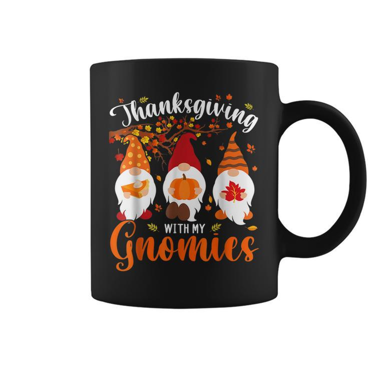 Thanksgiving With My Gnomies Funny Autumn Gnomes Lover Coffee Mug