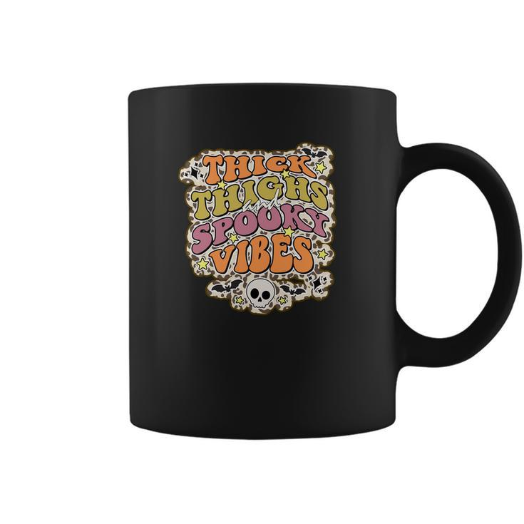 Thick Thights And Spooky Vibes Happy Funny Halloween Coffee Mug