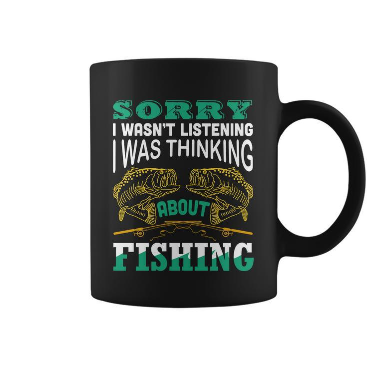 Thinking About Fishing Funny Tshirt Coffee Mug