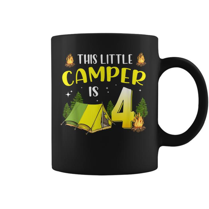 This Little Camper Is 4 Birthday 4Th Funny Camping Birthday Coffee Mug