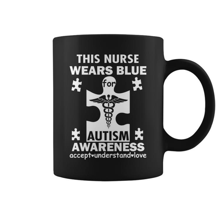 This Nurse Wears Blue For Autism Awareness Tshirt Coffee Mug