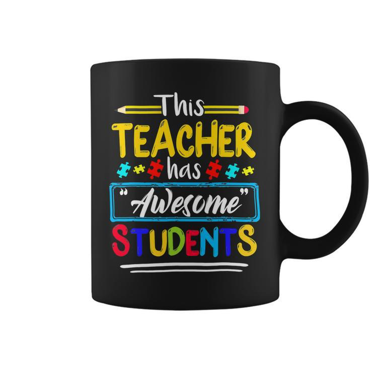 This Teacher Has Awesome Students Puzzle Autism Awareness Coffee Mug