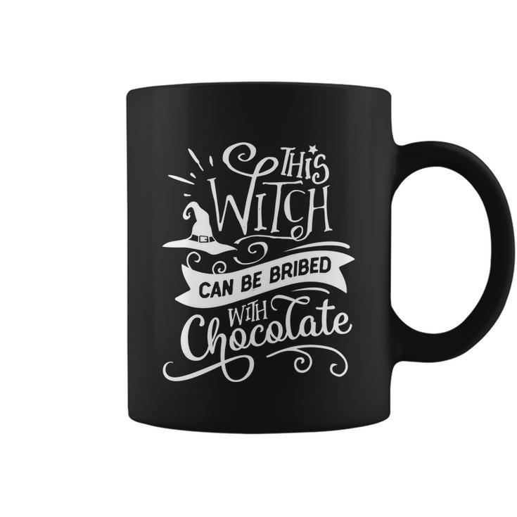 This Witch Can Be Bribed With Chococate Halloween Quote Coffee Mug