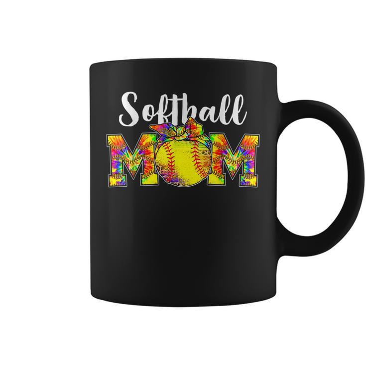 Tie Dye Softball Mom  Softball Game Day Vibes Mothers Day  Coffee Mug