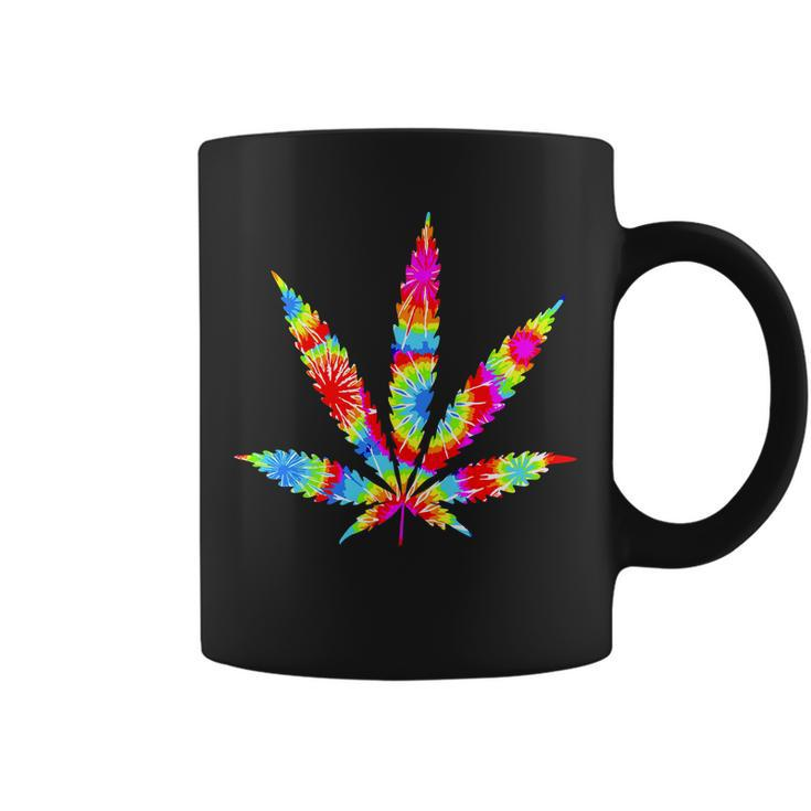 Tie Dyed Weed Symbol Coffee Mug