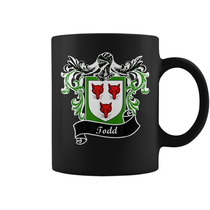 Todd Coat Of Arms Surname Last Name Family Crest Coffee Mug