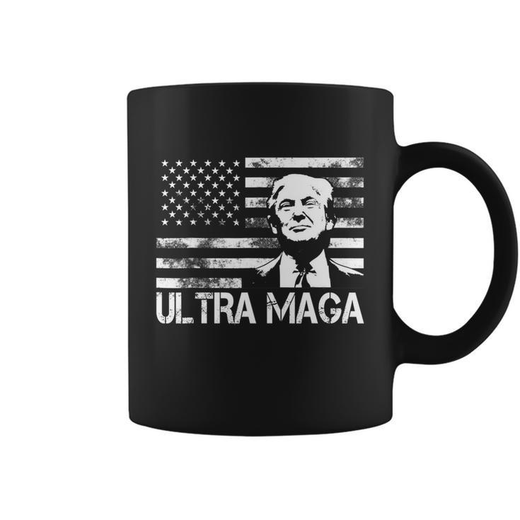 Trendy Ultra Maga Pro Trump American Flag 4Th Of July Retro Funny Gift Coffee Mug