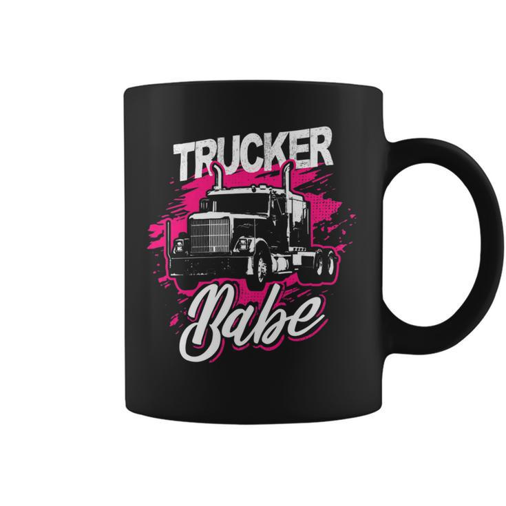 Trucker Trucker Babe Female Truck Driver Woman Trucker Coffee Mug
