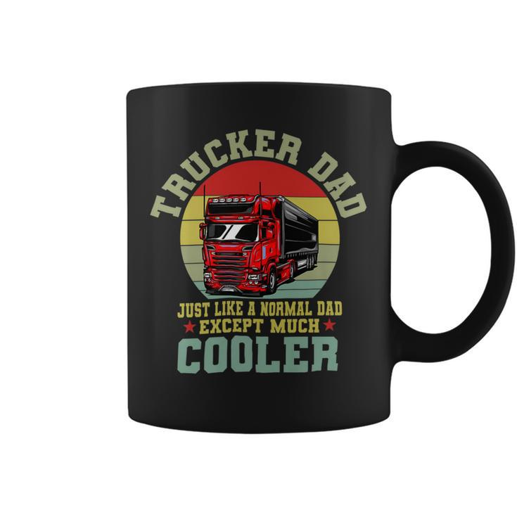 Trucker Trucker Dad Shirt Funny Fathers Day Truck Driver Coffee Mug