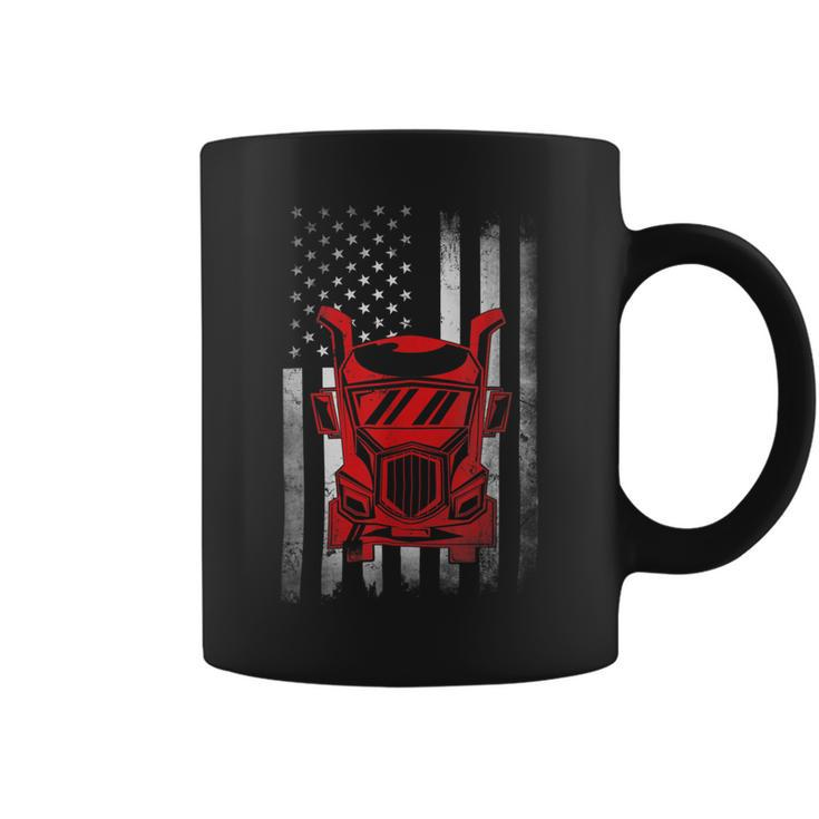 Trucker Trucker Driver Usa Us American Flag Coffee Mug
