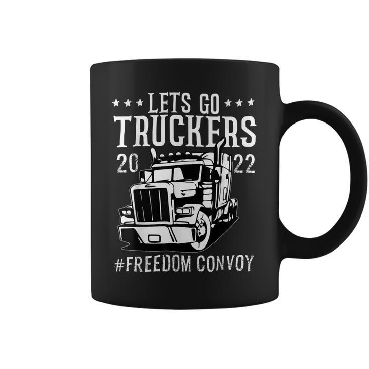 Trucker Trucker Support Lets Go Truckers Freedom Convoy  Coffee Mug