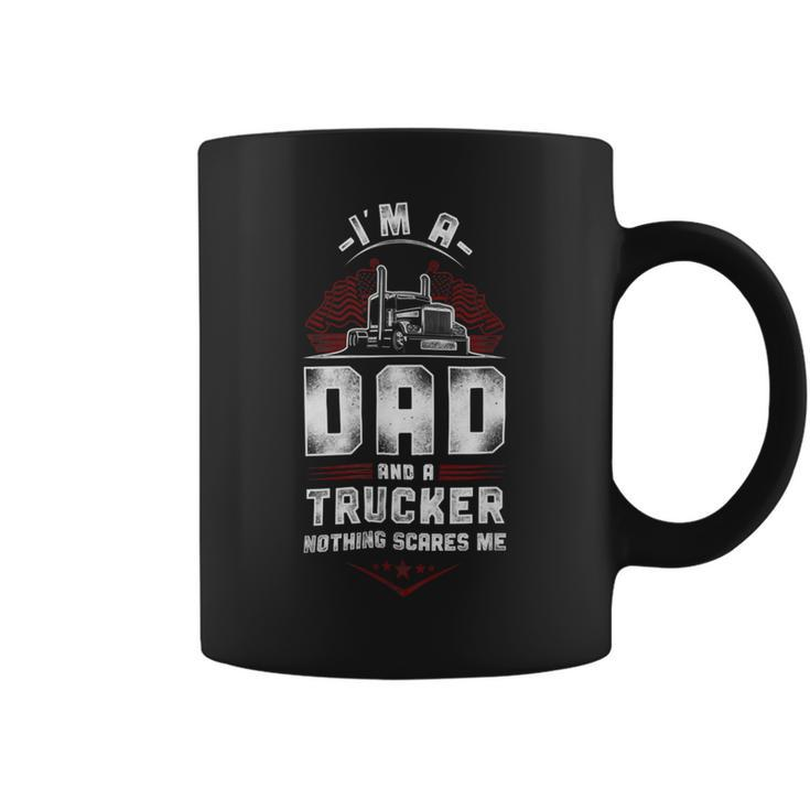 Trucker Trucker Truck Driver Dad Father Vintage Im A Dad And A Coffee Mug