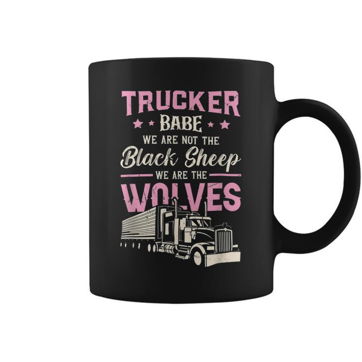 Trucker Trucker We Are Not The Black Sheep We Are The Wolv Trucker Coffee Mug