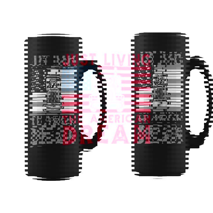Trucker Woman Trucker Usa Flag For Girl Truck Driver American Truck Coffee Mug