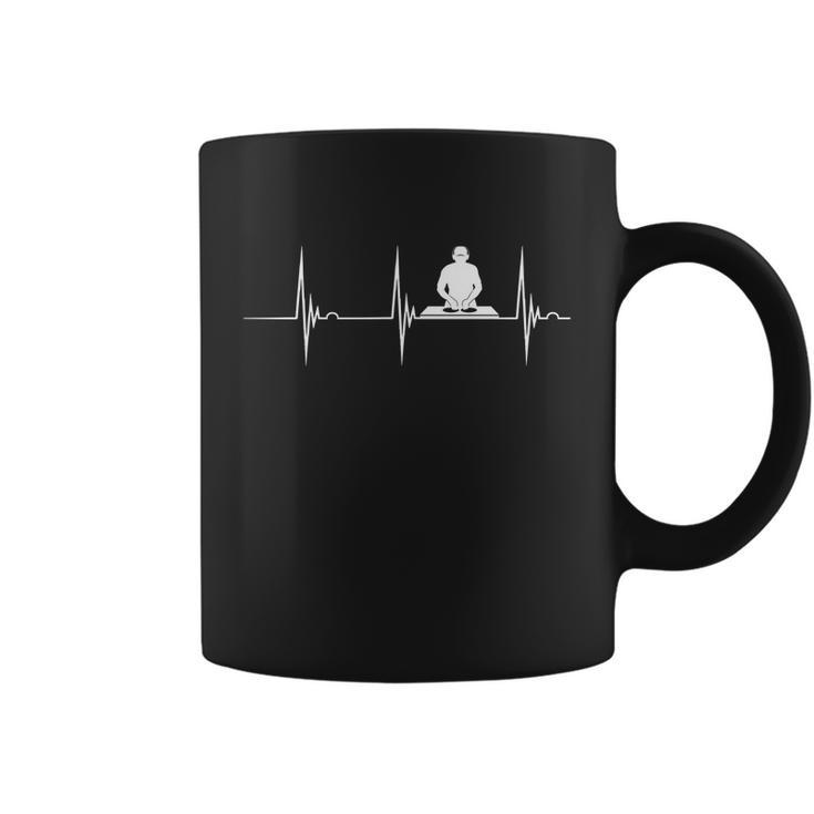 Turntable Dj Dance Music Heartbeat Ekg Pulse Dj Techno Gift Coffee Mug