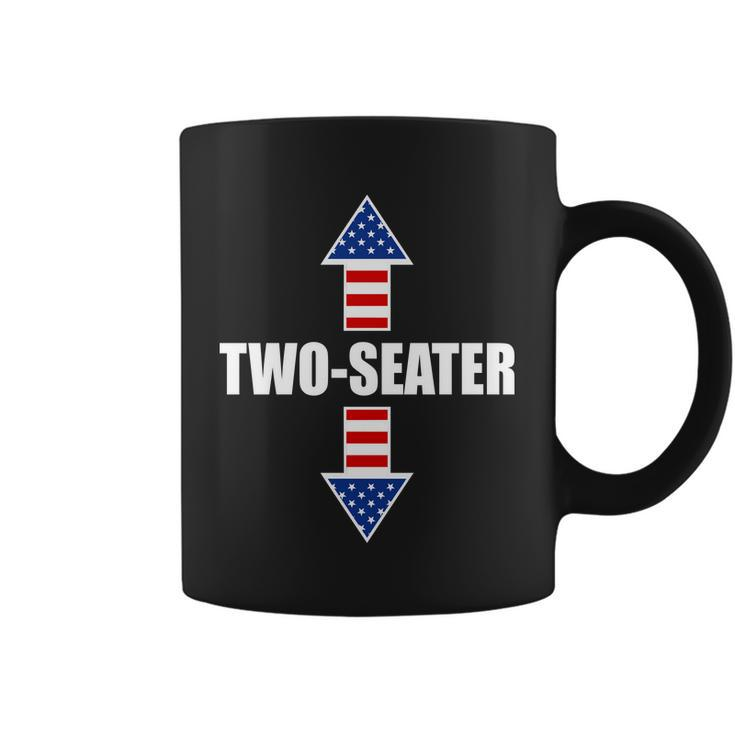 Two-Seater Usa Flag Arrows Funny Coffee Mug