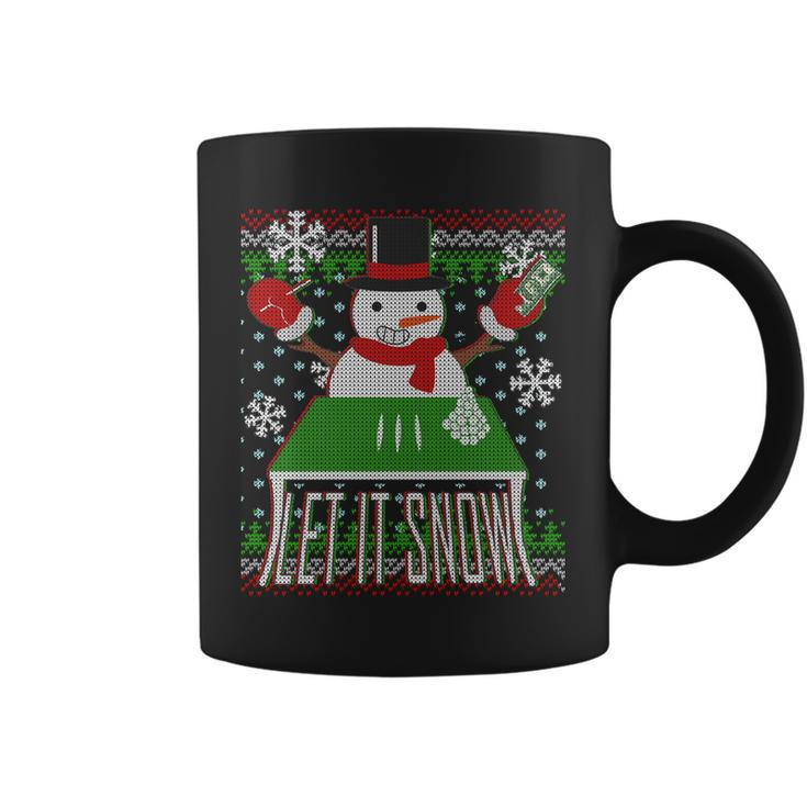 Ugly Christmas Sweater Let It Snow Frosty Snowman On Drugs Coffee Mug