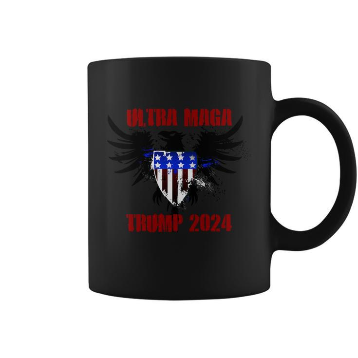 Ultra Maga Eagle Grunge Splatter Trump 2024 Anti Biden Coffee Mug