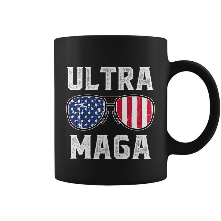 Ultra Maga Sunglasses American Flag Funny Anti Biden Coffee Mug