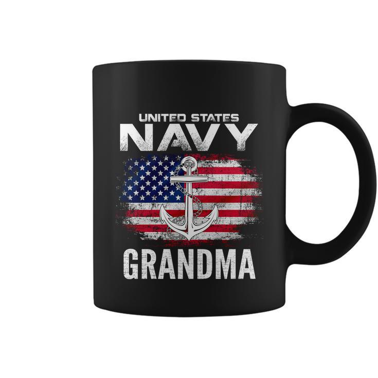 United States Vintage Navy With American Flag Grandma Gift Coffee Mug