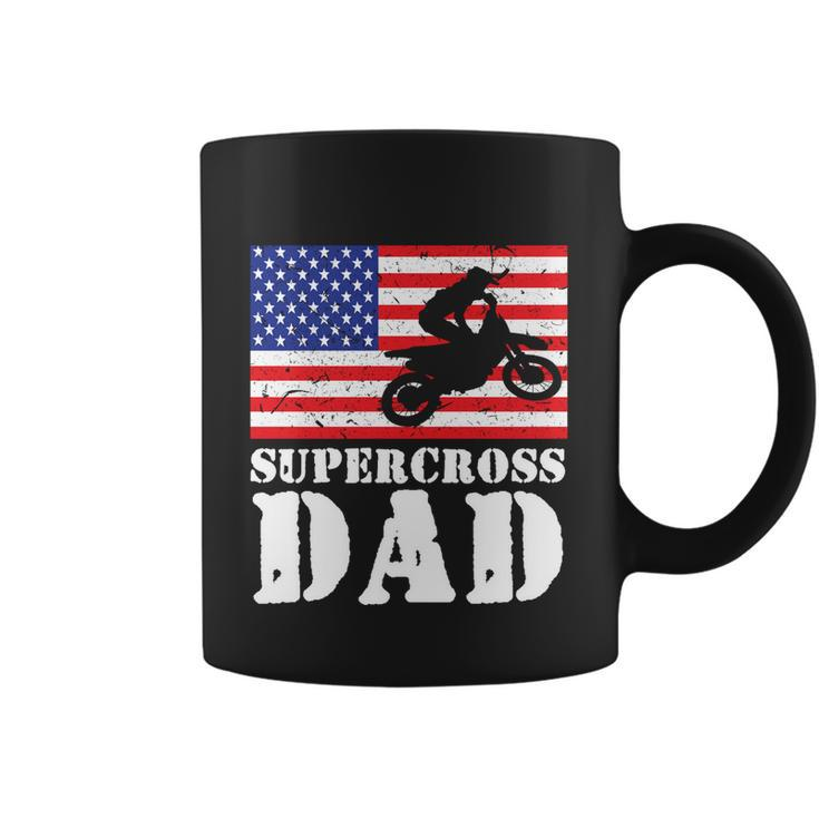 Usa American Distressed Flag Supercross Dad Men For Him Gift Coffee Mug