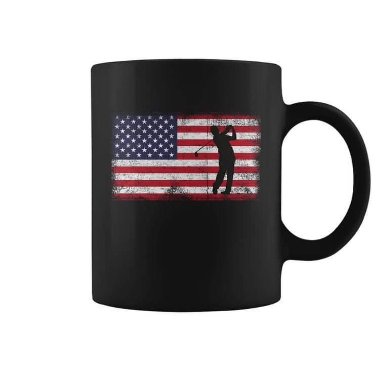 Usa American Flag Golf Lovers 4Th July Patriotic Golfer Man Cool Gift Coffee Mug