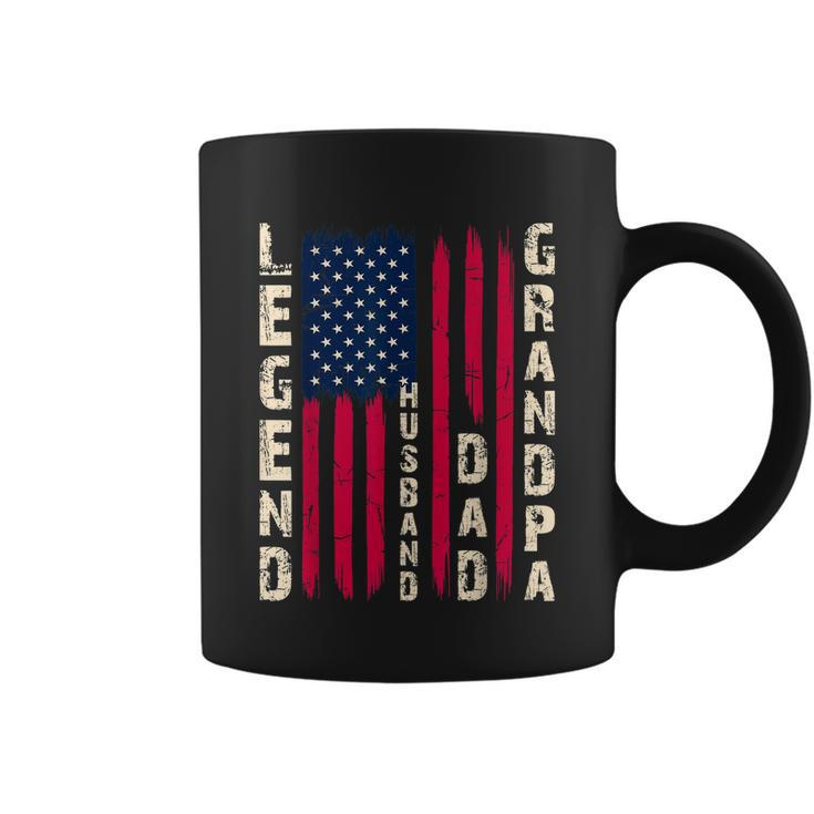 Usa Flag Fathers Day Dad The Legend Husband Dad Grandpa Coffee Mug